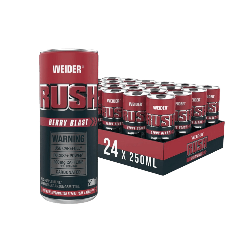 Weider Rush Energy Drink Pre Workout Booster ohne Zucker 24 x 250ml Steige